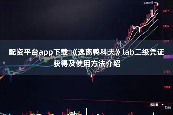 配资平台app下载 《逃离鸭科夫》lab二级凭证获得及使用方法介绍
